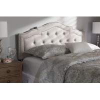 Baxton Studio BBT6695-Greyish Beige-Full HB-H1217-14 Edith Modern and Contemporary Greyish Beige Fabric Full Size Headboard